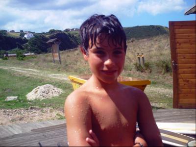 dani satisfecho despues del primer baño